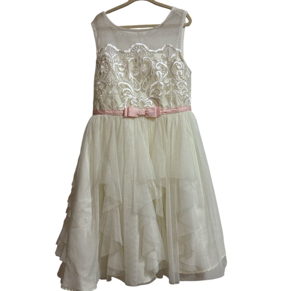 Jona Michelle White and Cream Fit and Flare Dress sz 7